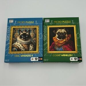 NEW LOT of 2 Micro Jigsaw Puzzles Count Wrinkleby King Whiskers II 150 Pieces